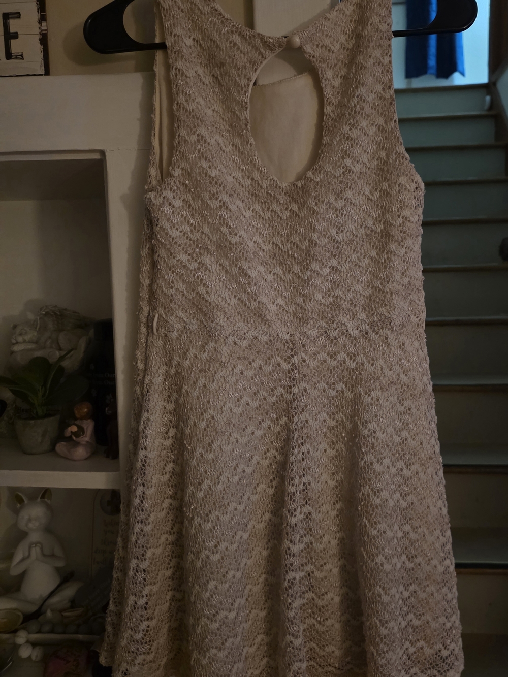 Sans Souci Beige Lace Fit-and-Flare Mini Dress - Picture 8 of 13